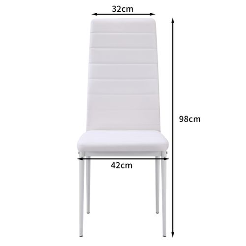 Ensemble De 4 Chaises De Salle à Manger Blanches, Chaise De Bureau