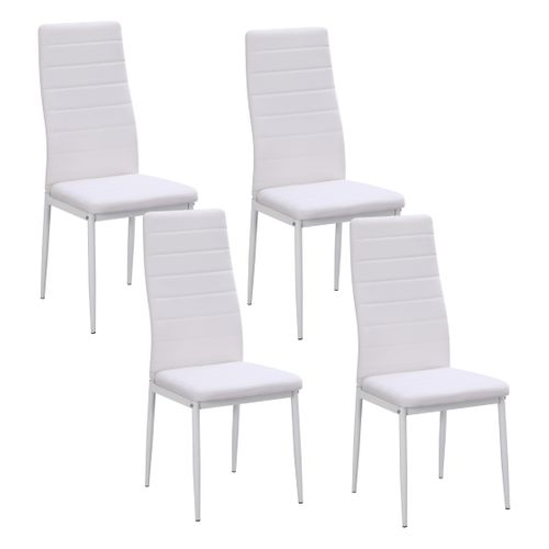 Ensemble De 4 Chaises De Salle à Manger Blanches, Chaise De Bureau