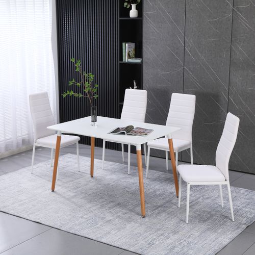 Ensemble De 4 Chaises De Salle à Manger Blanches, Chaise De Bureau
