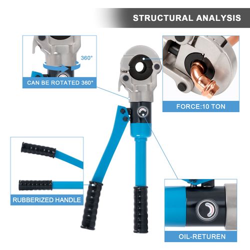 Pince à Sertir Bleue Multicouche 100kn Pour Raccords : Th16, Th20, Th26, Th32