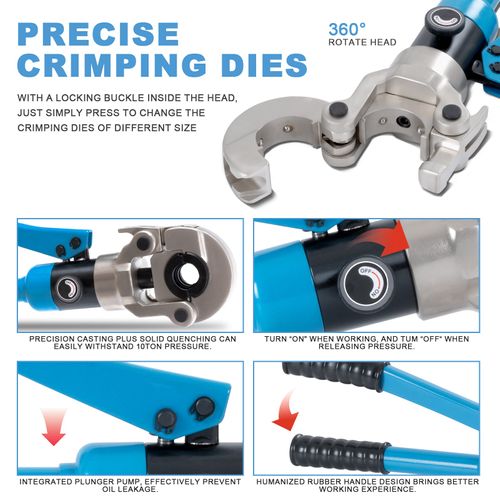 Pince à Sertir Bleue Multicouche 100kn Pour Raccords : Th16, Th20, Th26, Th32