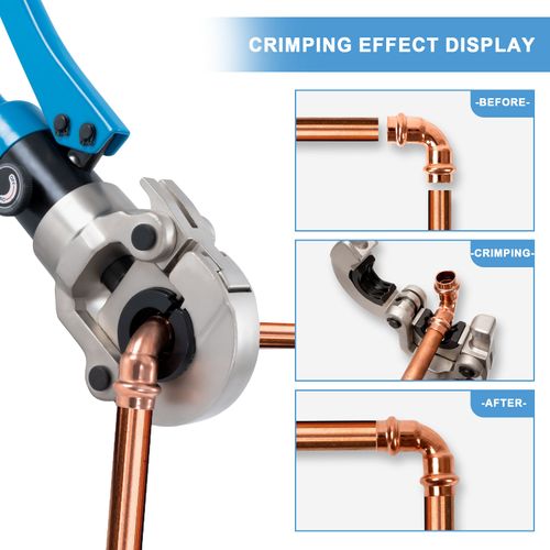 Pince à Sertir Bleue Multicouche 100kn Pour Raccords : Th16, Th20, Th26, Th32