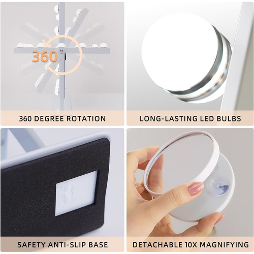 Miroir De Maquillage Hollywood Avec Lumières 30x41 Cm