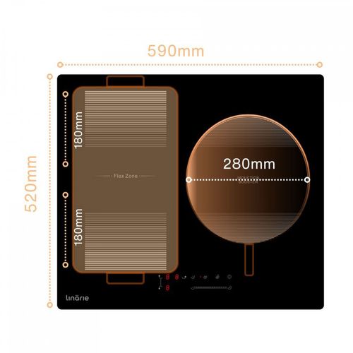 Plaque Induction Encastrable Losne Linarie Lni60i1f1z 3 Zones Avec 1zone Flexible