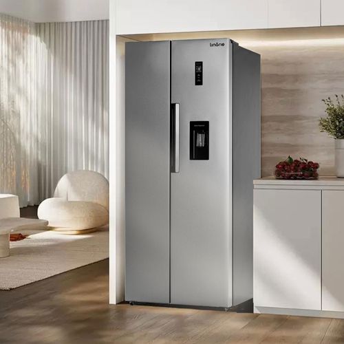 Réfrigérateur Américain Lssbs460ws 444 Litres Lechaud 2 Portes En Métal Silver