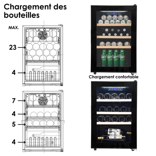 Agk21pv Cave à Vin Convertible Armoire à  Boisson Mono-zone 20 Bouteilles