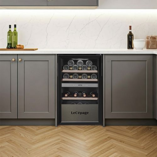 Cave à Vin Service Lecépage Sous Plan Agks562zv 56 Bouteilles Double Zone Contour Porte Noire