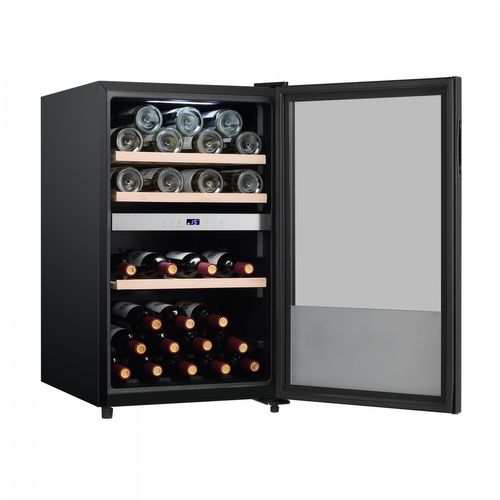 Cave à Vin Service Lecépage Sous Plan Agks562zv 56 Bouteilles Double Zone Contour Porte Noire