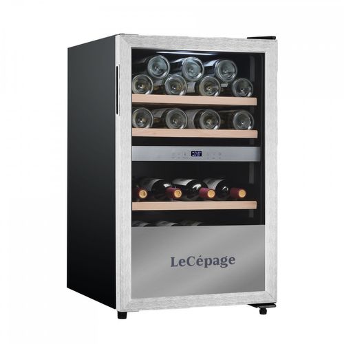 Cave à Vin Service Lecépage Sous Plan Agks562zvx 56 Bouteilles Double Zone Contour Porte Inox