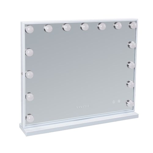 Miroir de maquillage hollywood coiffeuse mural avec lumineux 58x46cm - Enceinte Bluetooth