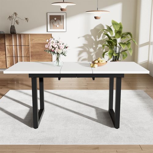 Table à Manger Extensible à Allonge Papillon Intégrée