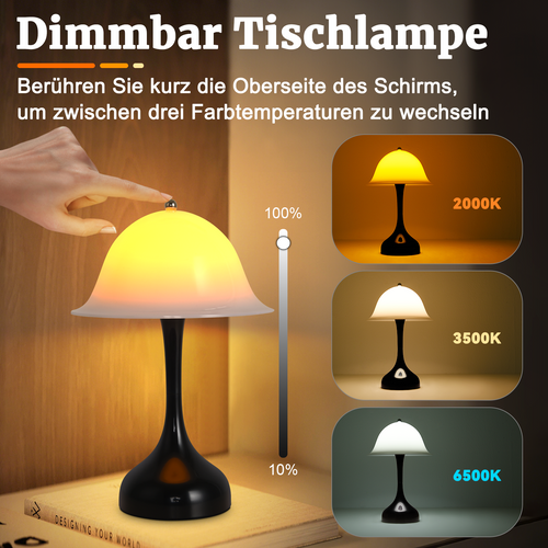 Lampe de chevet LED Noir Lampe Moderne Lampes Dimmable LED