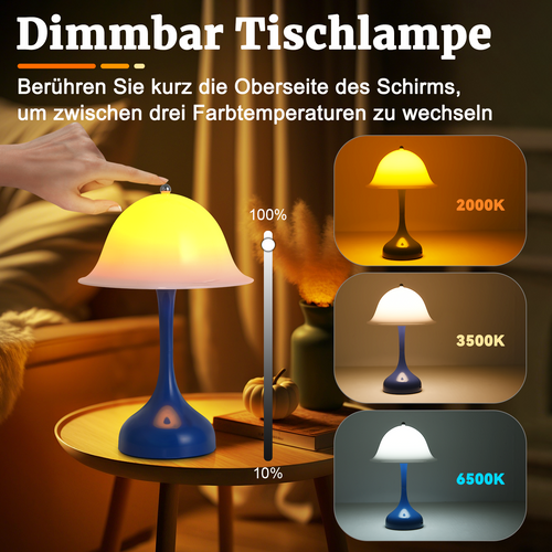 Lampe à poser LED Sans Fil USB Rechargeable Pour Bureau