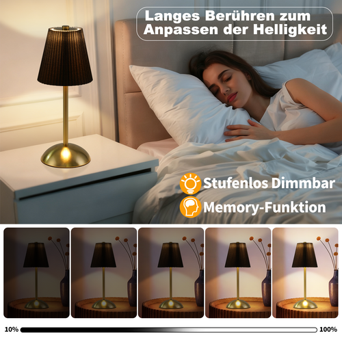 Lampe De Table Sans Fil Lot De 2 - Lampe De Chevet Noir USB Rechargeable