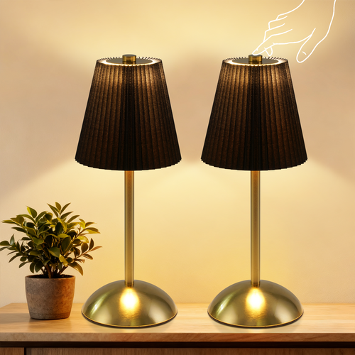 Lampe De Table Sans Fil Lot De 2 - Lampe De Chevet Noir USB Rechargeable