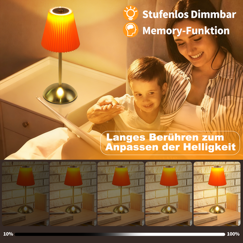 Lampe De Table Salon Lot De 2  Sans Fil Avec 3 Températures De Couleur Pour Bureau