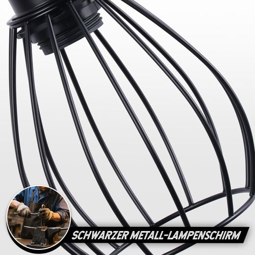Lampadaire Vintage 152cm - 2 Lumières Noir Design Industriel E27 - Pour Salon/chambre