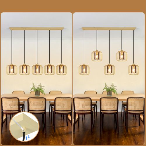 Suspension Table à Manger Vintage 5 Flammes E27 Salon Sans Ampoule