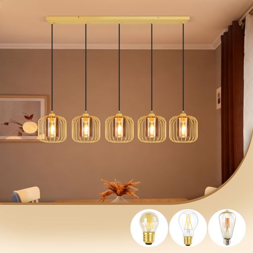 Suspension Table à Manger Vintage 5 Flammes E27 Salon Sans Ampoule