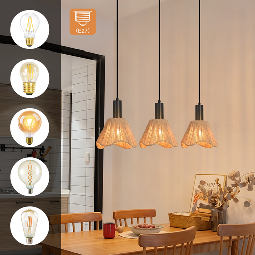 Suspension Vintage Noir E27 Pour Cuisine Chambre Sans Ampoule