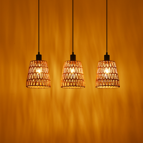 Suspension Salle à Manger 3 Flamme Noir 120cm Hauteur Réglable