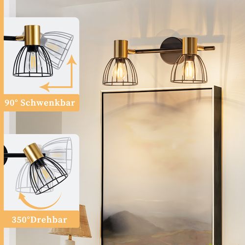 Applique Vintage E14 Orientable 350° Pour Chambre à Coucher