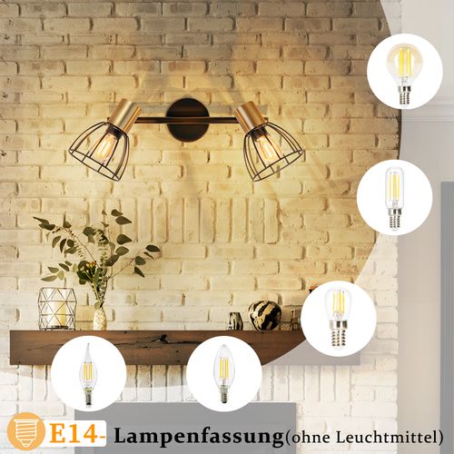 Applique Vintage E14 Orientable 350° Pour Chambre à Coucher