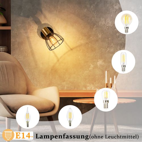 Applique Vintage Noire E14 40w Pour Pour Cage D'escalier Salon