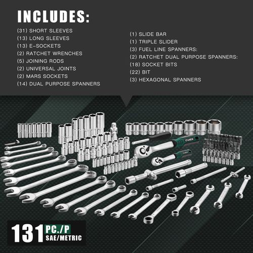 Clés à Douille Et à Cliquet, Kit D'outils - 131 Pièces