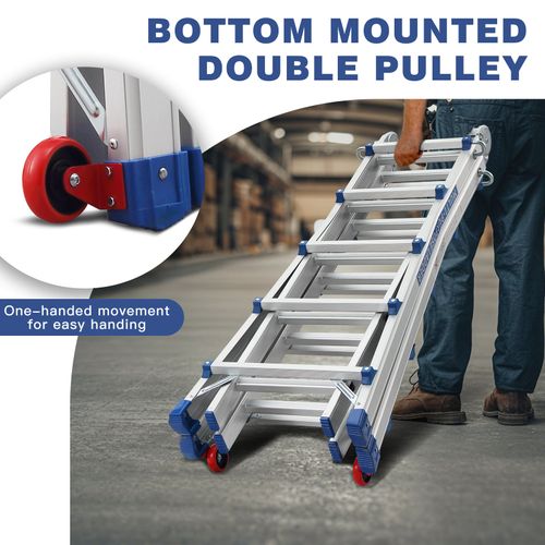 Echelle Telescopique 5,1m, Échelle Télescopique En Aluminium, Escabeau 5x5 Marches, Marchepieds