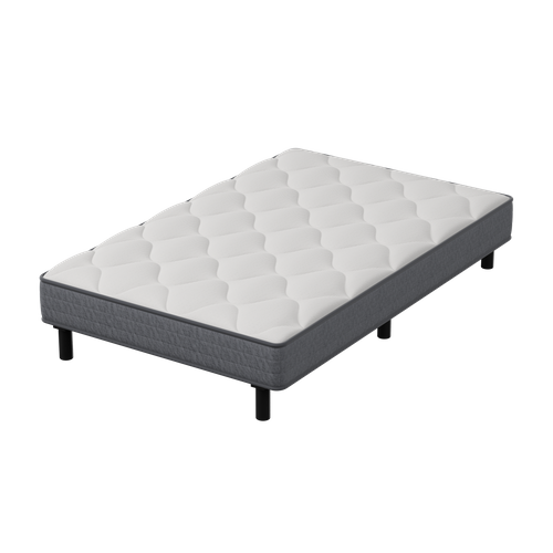 Ensemble Matelas Et Sommier 90x190cm,matelas à Ressorts Ensachés Et Robuste Cadre De Lit