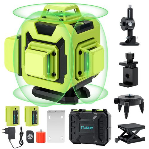 Niveau Laser 4 X 360°, 2 Batteries 2400 Mah, 4d 16 Fils.