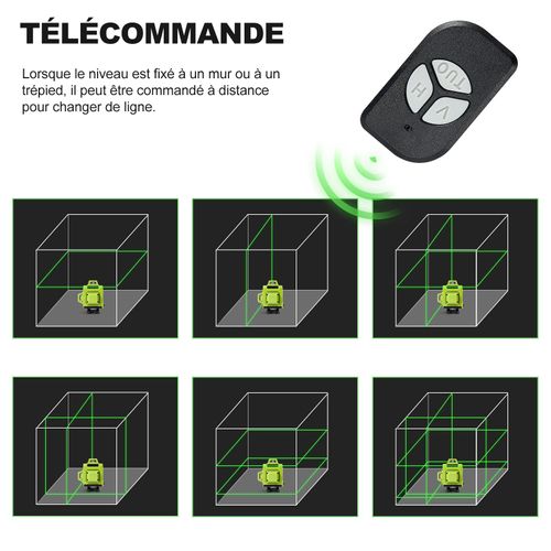 Niveau Laser 4 X 360°, 2 Batteries 2400 Mah, 4d 16 Fils.