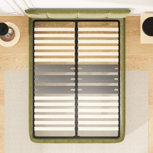 Cadre Lattes 140x200 Cm, 2x15 Lattes Peuplier Naturel