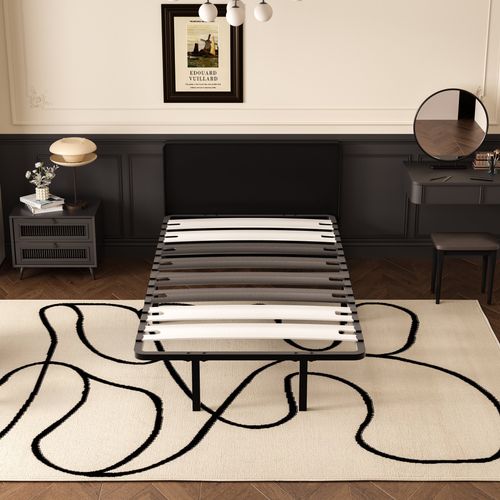 Sommier 90x190 Cm, 6 Pieds Durable, Sommier à Lattes Pour Adulte