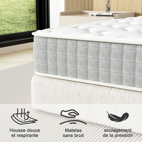 Matelas Ressorts 120x190cm De Forme En Mousse Et Ressorts, 20 Cm Épaisseur