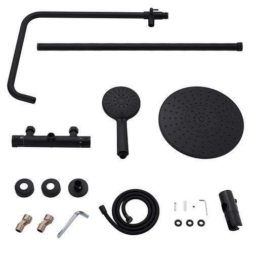Colonne De Douche Thermostatique, Système De Douche Thermostatique 38°c, Noir