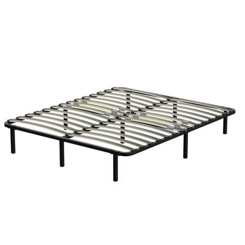 Sommier Cadre à Lattes 160x200 Cm, 2x14 lattes,  Inclus 9 pieds