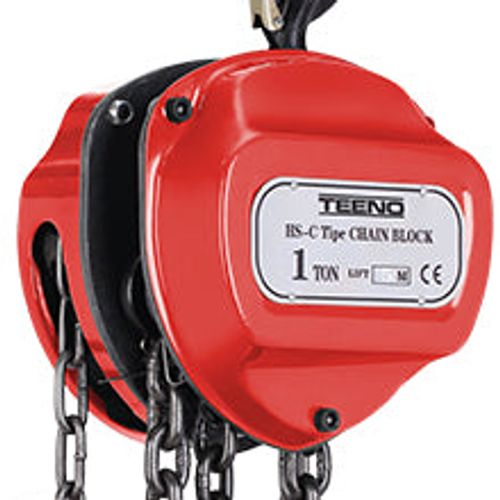 Palan à Chaîne Manuel Con Gancio Per Carichi Pesanti, 1 Tonnes, Hauteur De Levage 5 M, Rouge