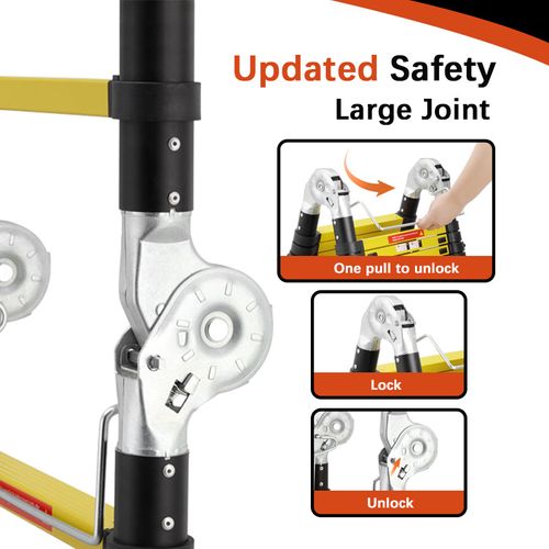 Échelle Télescopique De 5 M (2,5+2,5), Échelle Pliante Avec Poulies En Bas