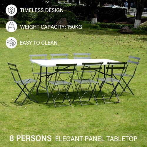 Table Pliante d'extérieur 180x74x74 Cm, 6/8 Places, Avec Verrou De Sécurité