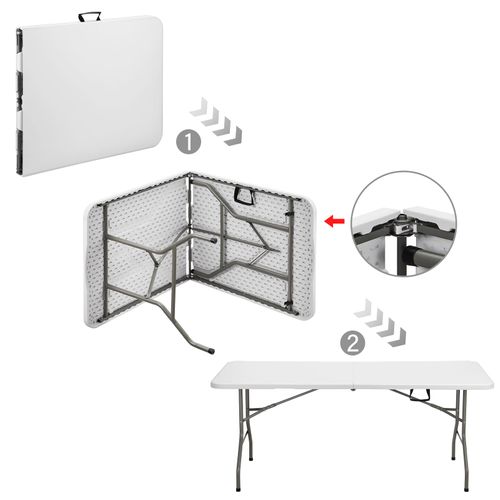 Table Pliante d'extérieur 180x74x74 Cm, 6/8 Places, Avec Verrou De Sécurité