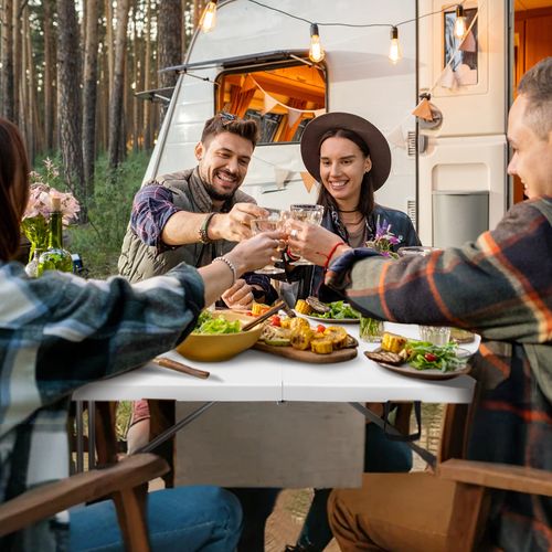 Table Pliante d'extérieur 180x74x74 Cm, 6/8 Places, Avec Verrou De Sécurité