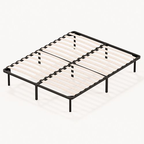 Sommier à Lattes Sur Pieds, Lit 2×13 Lattes, 7 Pieds Inclus, 140x200cm