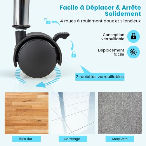 Tour De Rangement Avec 6 Tiroirs Chariot à Roulettes Avec Dont 2 Roues Avec Freins 32,5x37x74,5cm