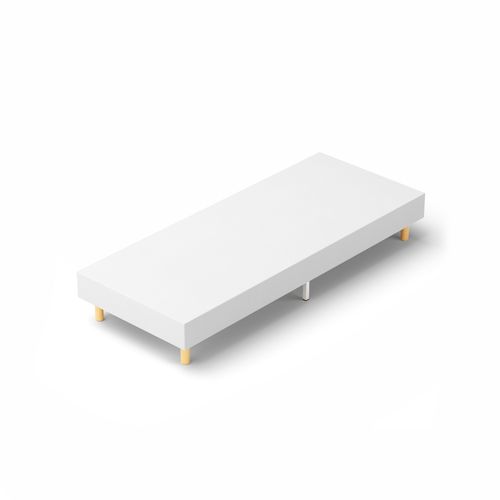 Sommier Tapissier à Lattes 80x200cm Blanc, 6 Pieds