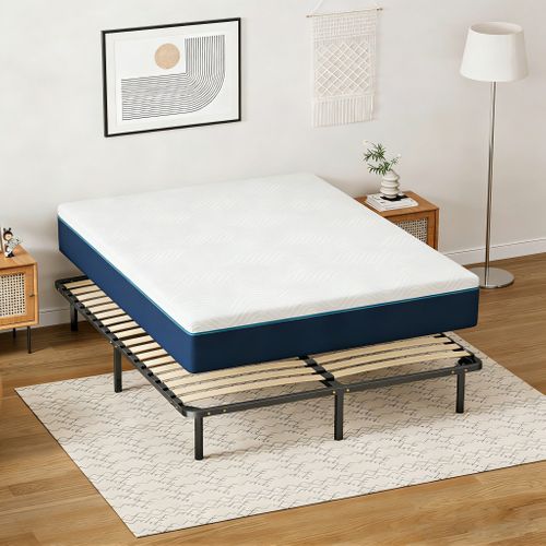 Ensemble Matelas Mousse 140x190 cm Epaisseur 20 cm + cadre à lattes