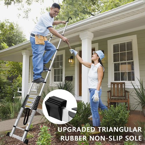 Échelle Télescopique Pliante En Aluminium De 6,2 Mètres Avec Crochet, Capacité De Charge Maximale