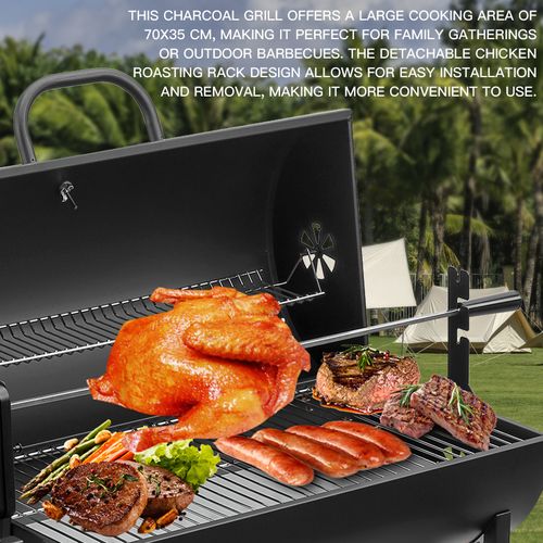 Grand Camion Barbecue, Charbon De Bois, Équipé D'une Rôtissoire Et D'un Tablier