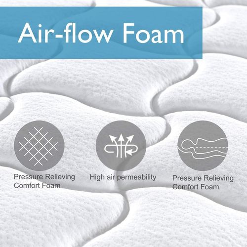 Ensemble Matelas à Ressorts 140x200cm Epaisseur 20 cm + sommier à Lattes Sur Pieds